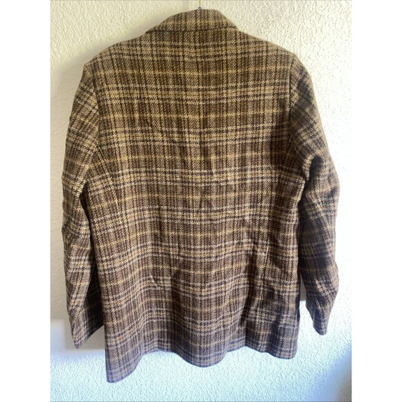 Vintage Eddie Bauer Women Wool Blazer Jacket Plaid M Preppy Country Equestrian - Picture 8 of 14